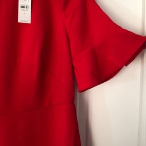 Ann Taylor LOFT Red Peplum sleeved Dress
